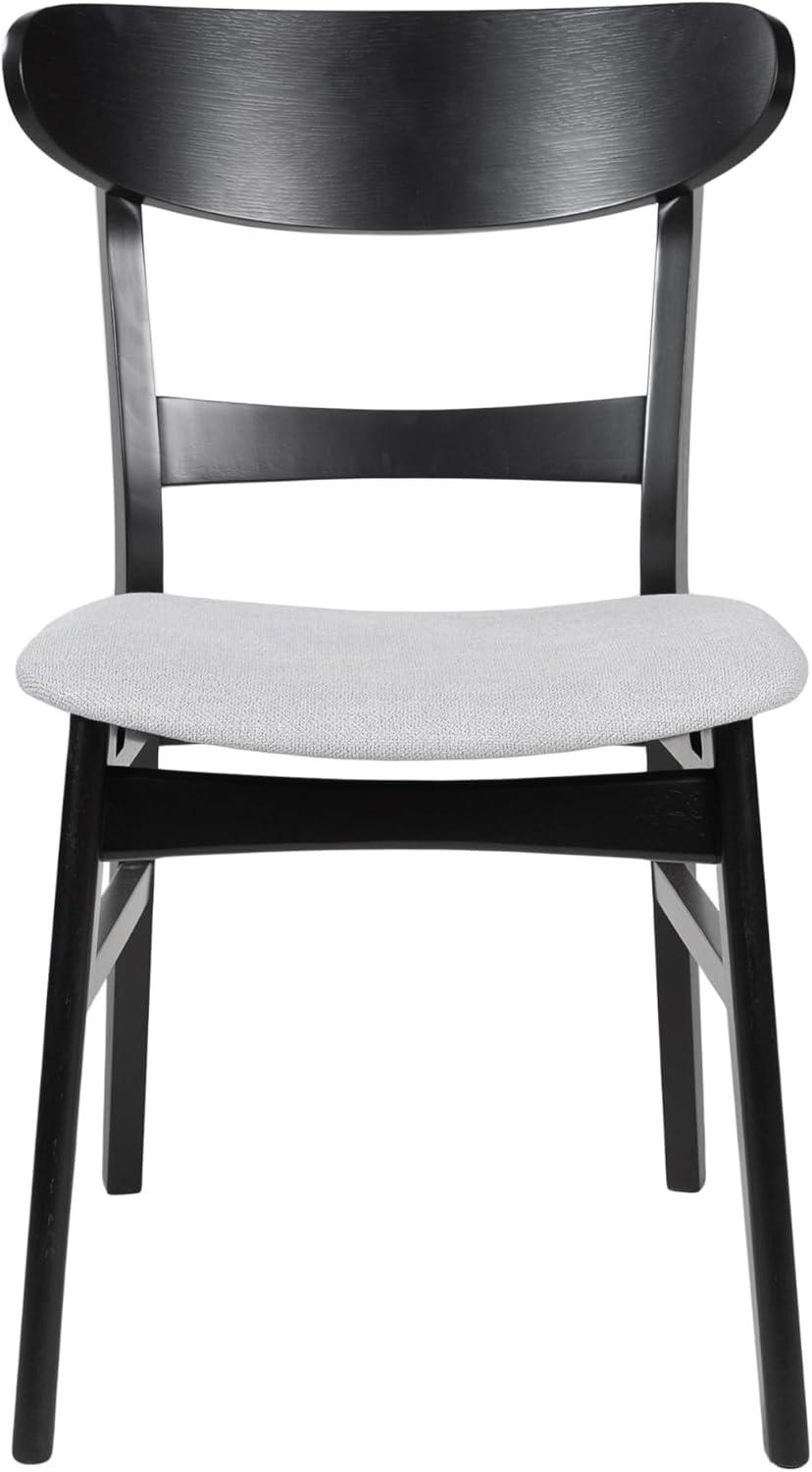 image:imageChristopher Knight Home Idalia Upholstered Dining Chairs Light GrayMatte Black Set of 2Light Gray Matte Black
