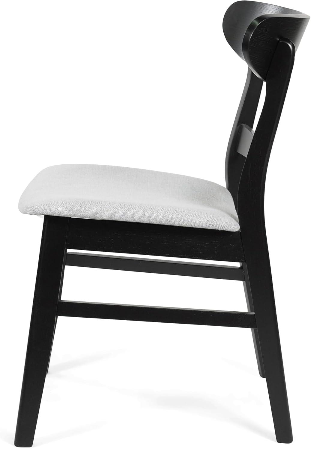 image:imageChristopher Knight Home Idalia Upholstered Dining Chairs Light GrayMatte Black Set of 2Light Gray Matte Black