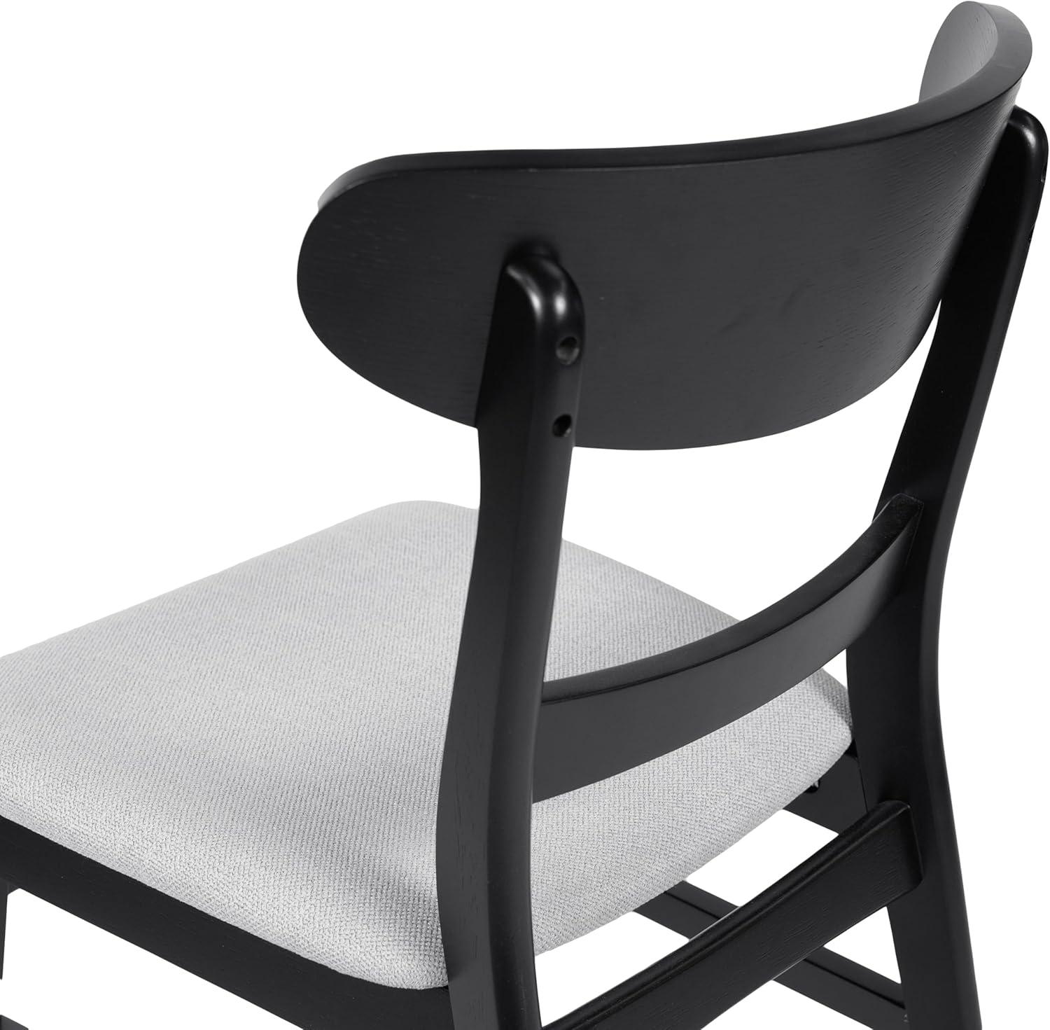 image:imageChristopher Knight Home Idalia Upholstered Dining Chairs Light GrayMatte Black Set of 2Light Gray Matte Black