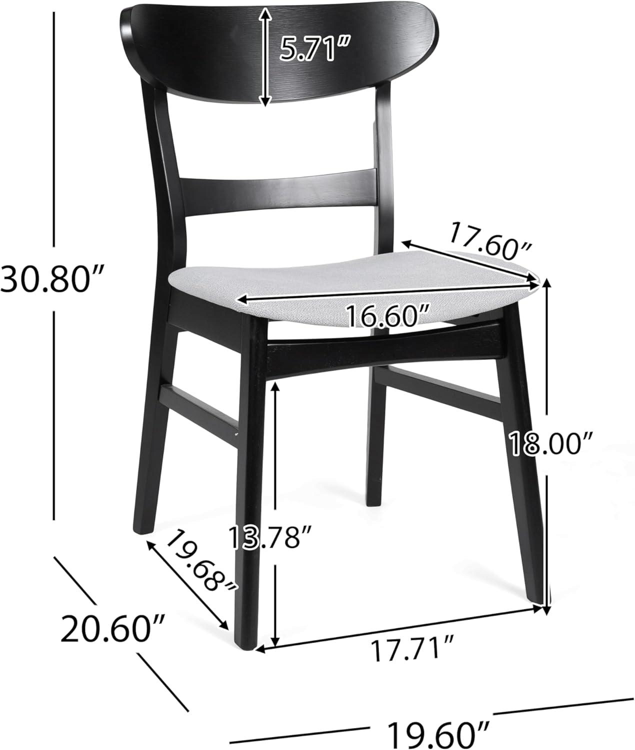 image:imageChristopher Knight Home Idalia Upholstered Dining Chairs Light GrayMatte Black Set of 2Light Gray Matte Black