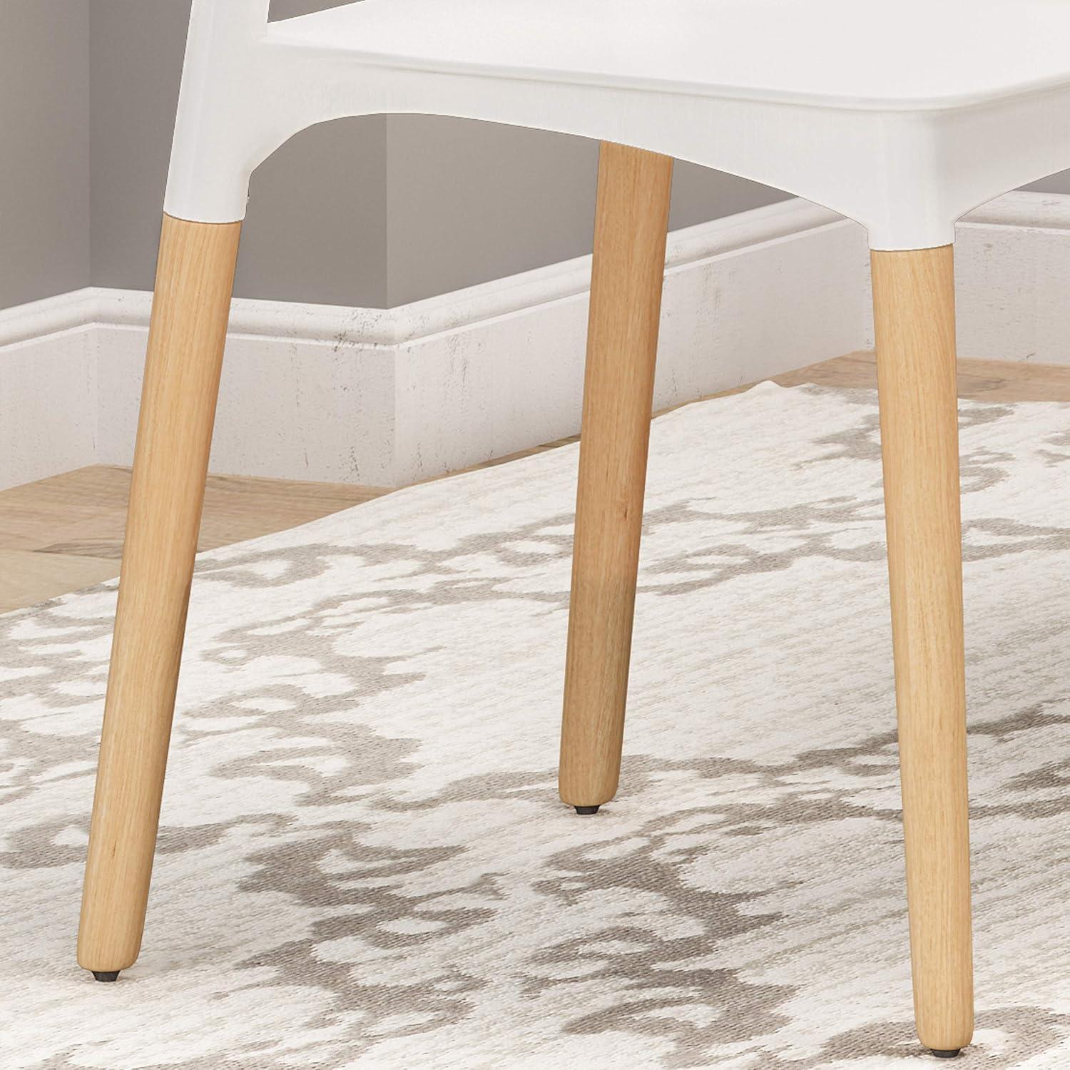 image:imageChristopher Knight Home Isabel Modern Dining Chair with Beech Wood Legs Set of 2 White and Natural