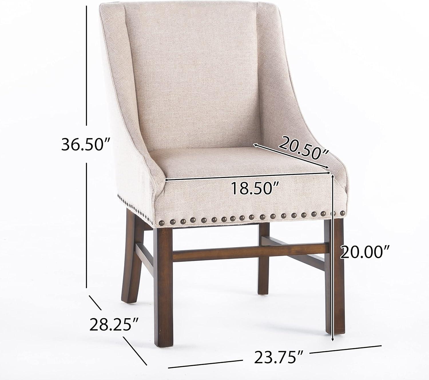 image:imageChristopher Knight Home James Fabric Dining Chair Wood Natural