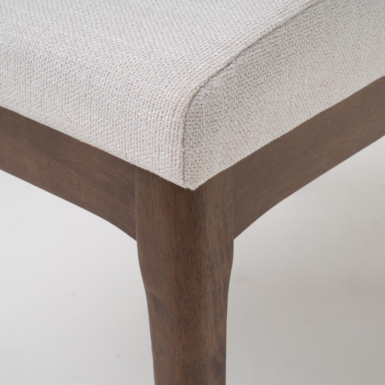 image:imageChristopher Knight Home Kwame Fabric Walnut Finish Dining Chairs 2Pcs Set Light Beige