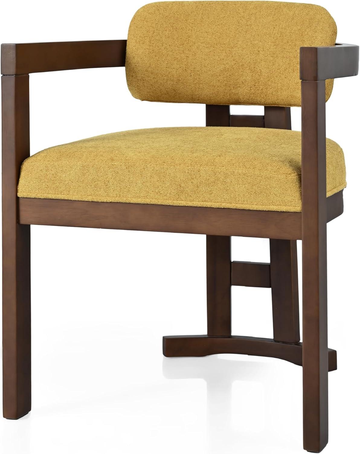 image:imageChristopher Knight Home Loftia Upholstery Seating Kitchen Chair Curved Backrest Accent Dining Chair Wood Frame Armchair Dining Chairs Set of 2 Fabric Dining Chairs for Restaurant Cafeteria YellowYellow