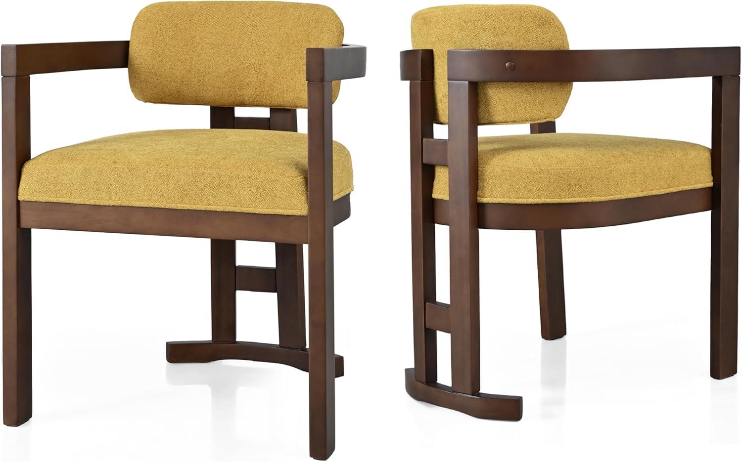 image:imageChristopher Knight Home Loftia Upholstery Seating Kitchen Chair Curved Backrest Accent Dining Chair Wood Frame Armchair Dining Chairs Set of 2 Fabric Dining Chairs for Restaurant Cafeteria YellowYellow