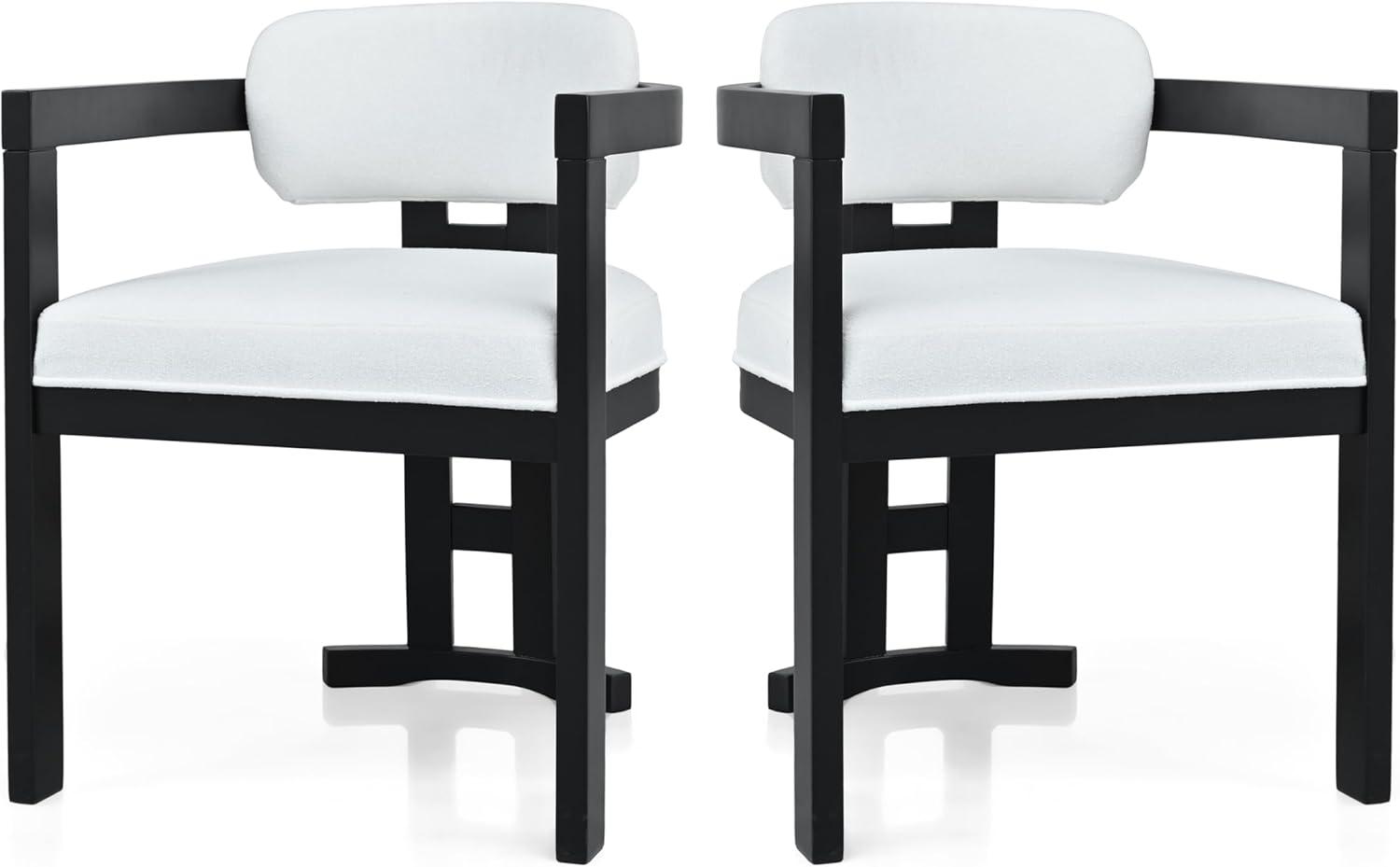 image:imageChristopher Knight Home Loftia Upholstery Seating Kitchen Chair Curved Backrest Accent Dining Chair Wood Frame Armchair Dining Chairs Set of 2 Fabric Dining Chairs for Restaurant Cafeteria YellowWhite