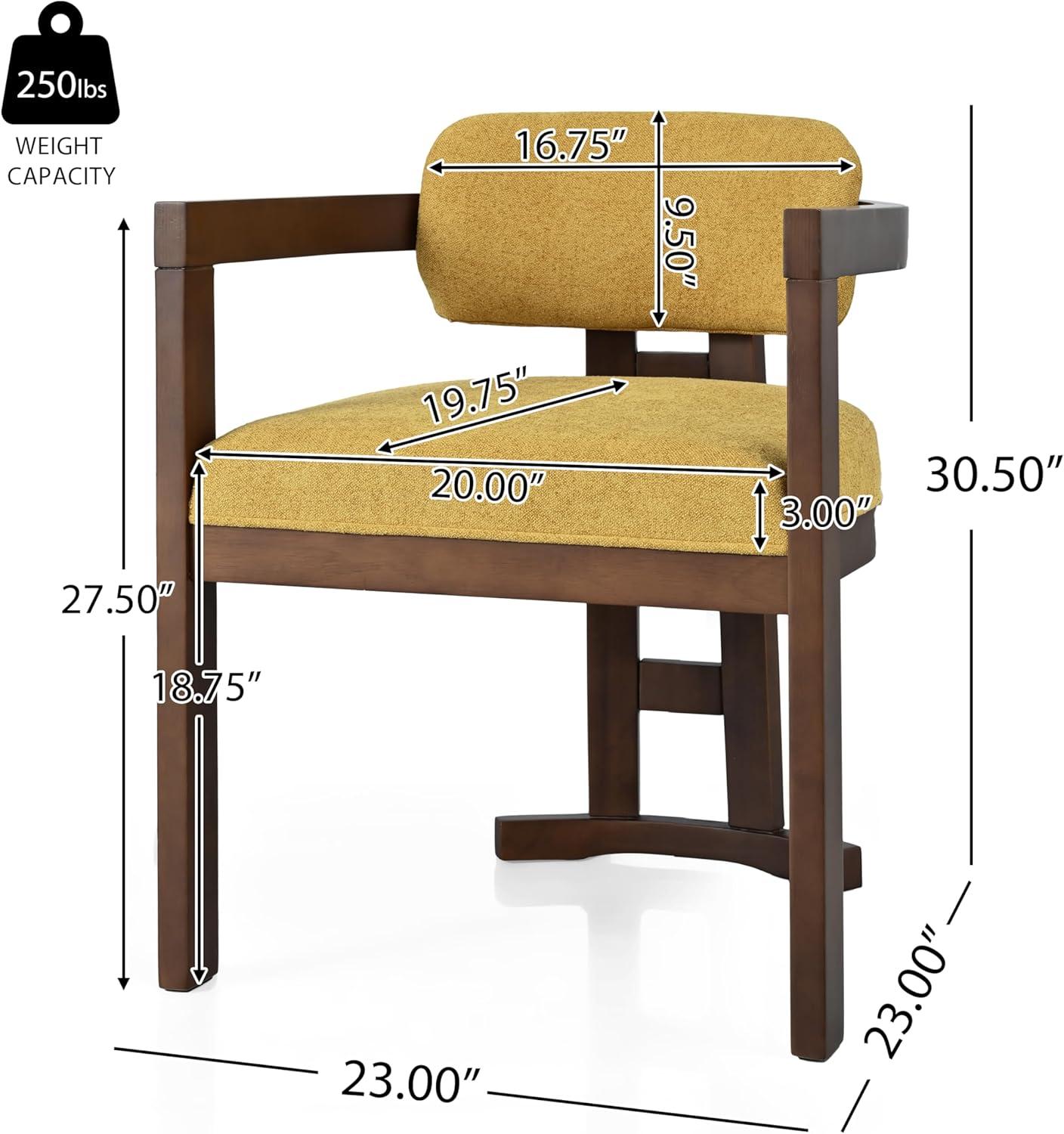 image:imageChristopher Knight Home Loftia Upholstery Seating Kitchen Chair Curved Backrest Accent Dining Chair Wood Frame Armchair Dining Chairs Set of 2 Fabric Dining Chairs for Restaurant Cafeteria YellowYellow
