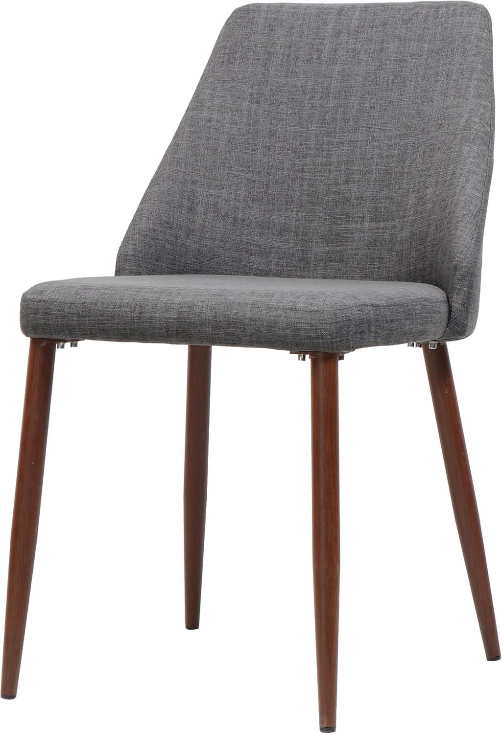 image:imageChristopher Knight Home Marlee MidCentury Fabric Dining Chairs with Dark Walnut Wood Finished Legs 2Pcs Set Light Grey
