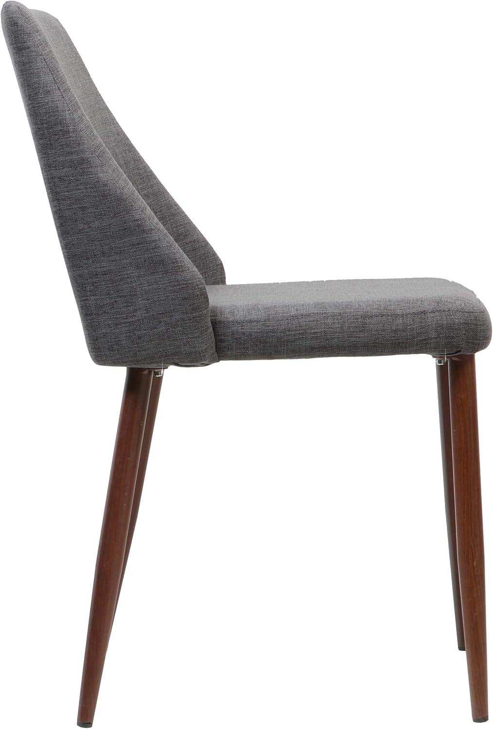 image:imageChristopher Knight Home Marlee MidCentury Fabric Dining Chairs with Dark Walnut Wood Finished Legs 2Pcs Set Light Grey