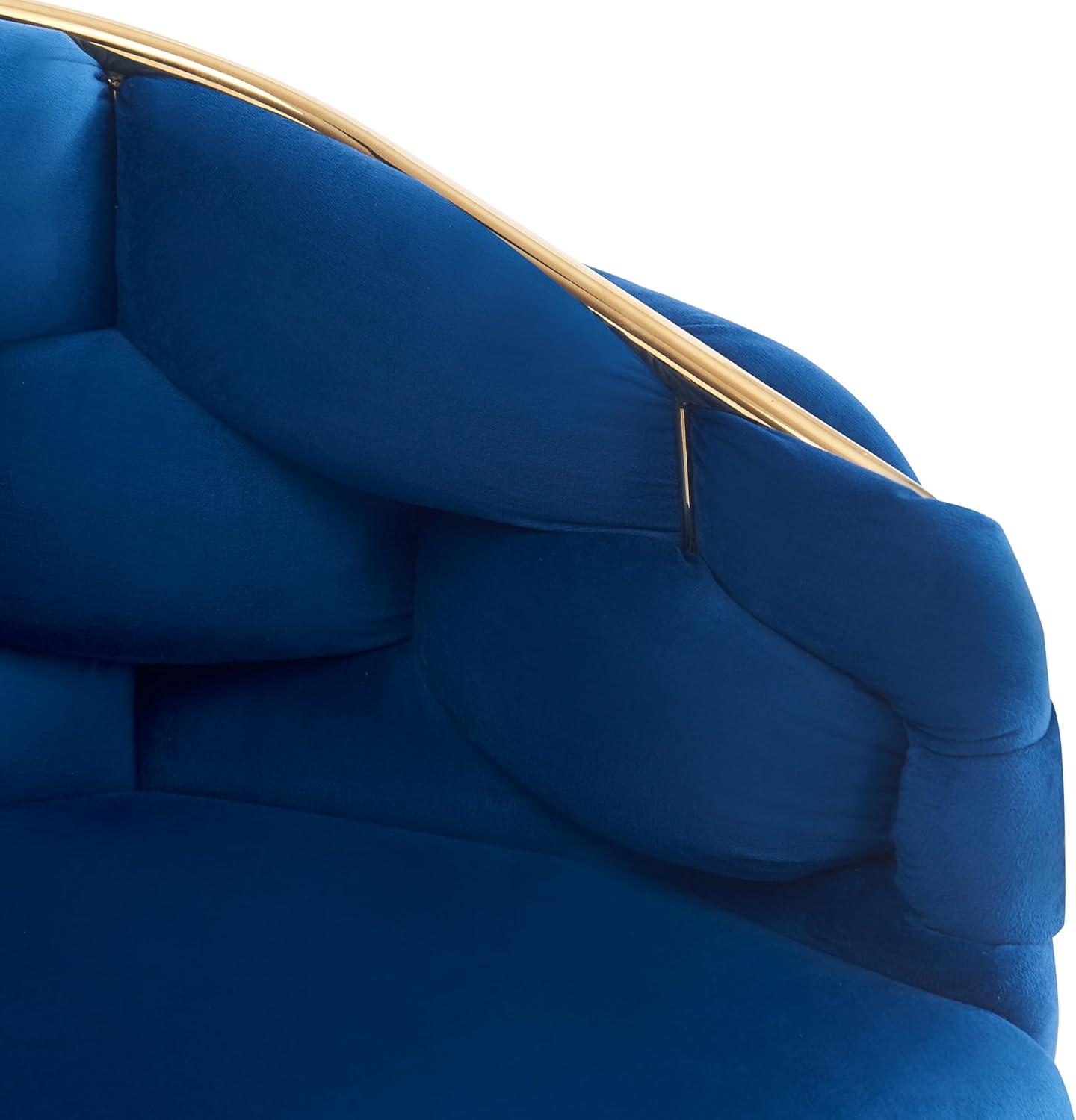 image:imageChristopher Knight Home Middlemist Barrel Accent Chair Luxury Velvet Armchair Modern Upholstered Chair with Gold Legs Knitting Process for Living Room Home Rest Home Office BlueBlue