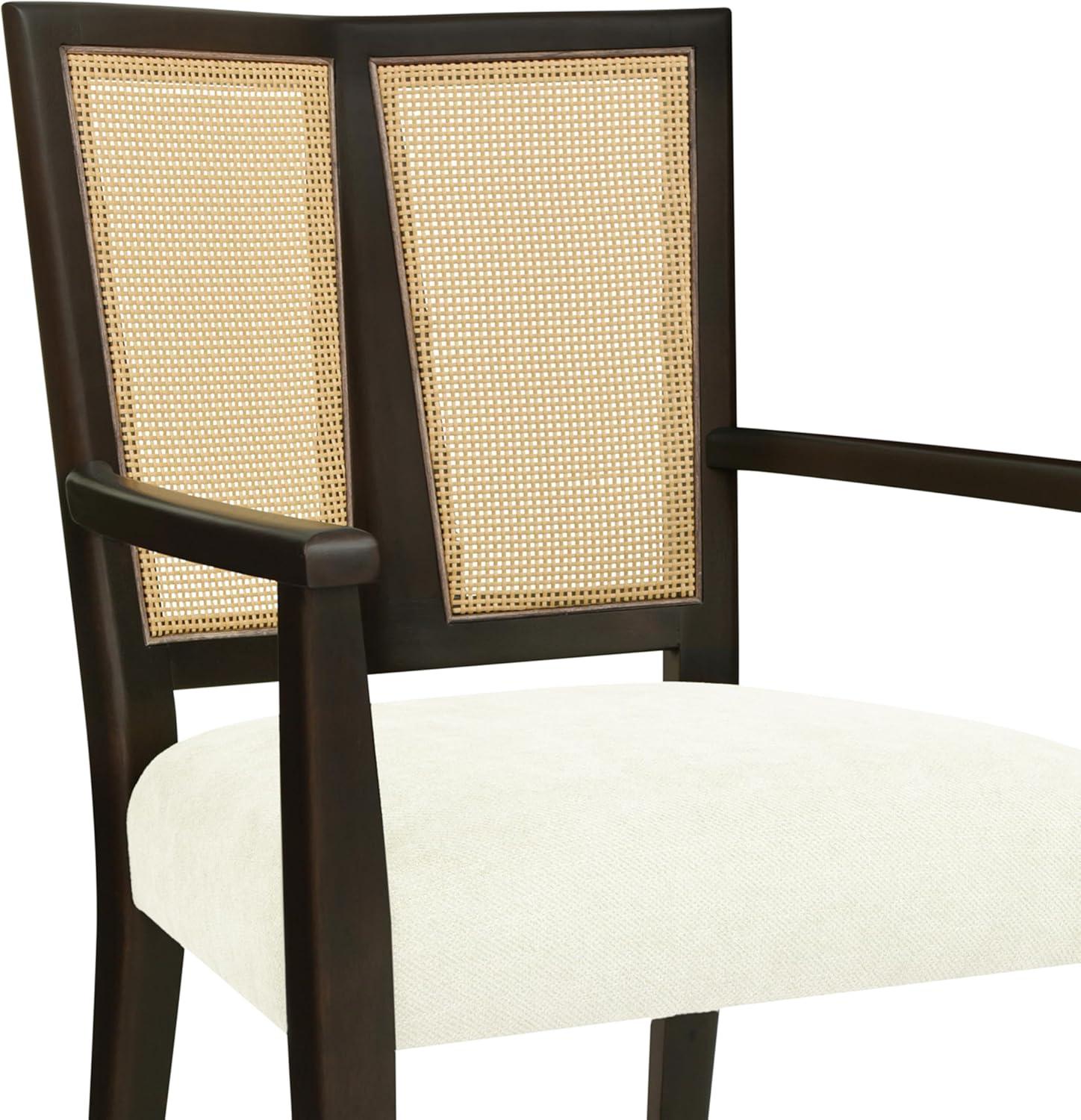 image:imageChristopher Knight Home Oliviel Dining Chair Set of 2 Upholstered Fabric Armchairs Farmhouse Accent Dining Chairs Comfy Seating Kitchen Side Chair Set Wood Rattan Backrest Light AshBeigeDark Brownbeige