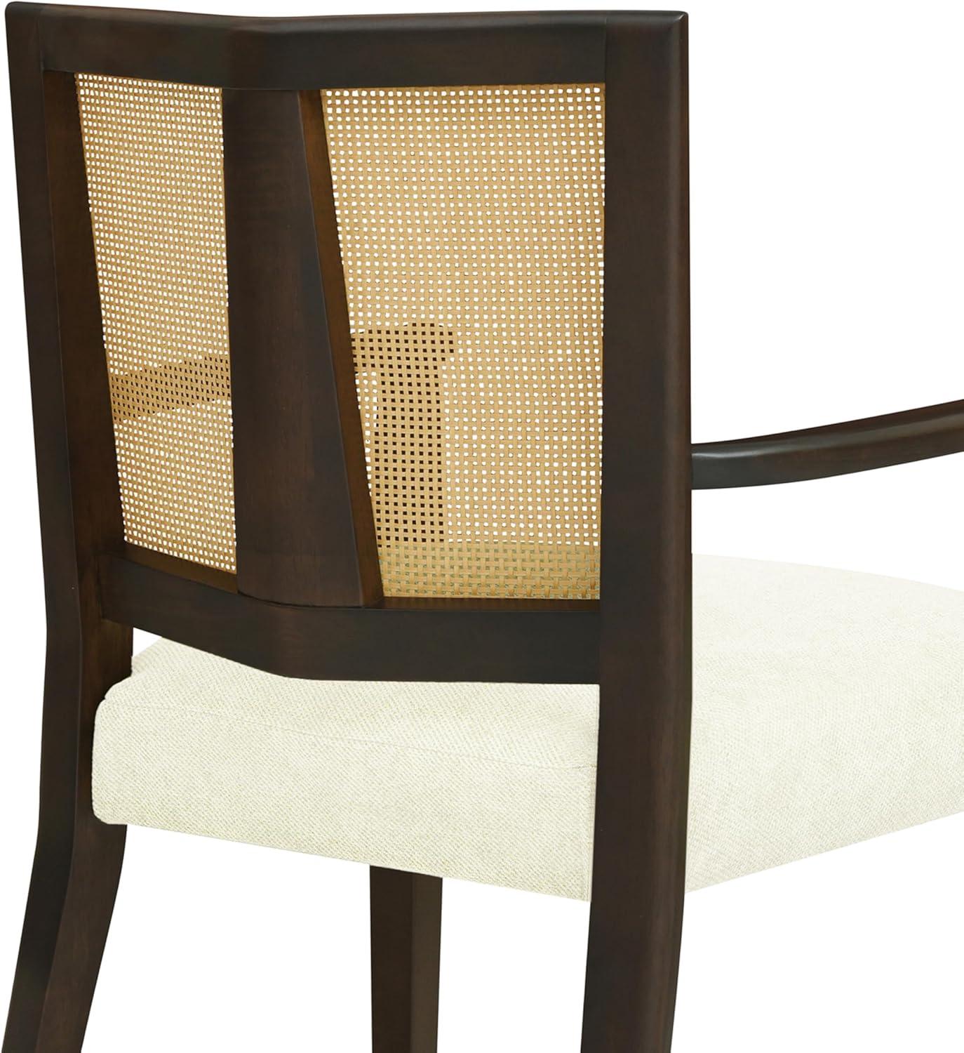 image:imageChristopher Knight Home Oliviel Dining Chair Set of 2 Upholstered Fabric Armchairs Farmhouse Accent Dining Chairs Comfy Seating Kitchen Side Chair Set Wood Rattan Backrest Light AshBeigeDark Brownbeige