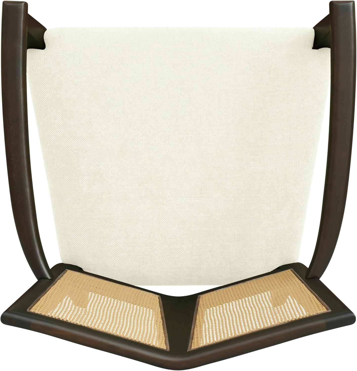 image:imageChristopher Knight Home Oliviel Dining Chair Set of 2 Upholstered Fabric Armchairs Farmhouse Accent Dining Chairs Comfy Seating Kitchen Side Chair Set Wood Rattan Backrest Light AshBeigeDark Brownbeige