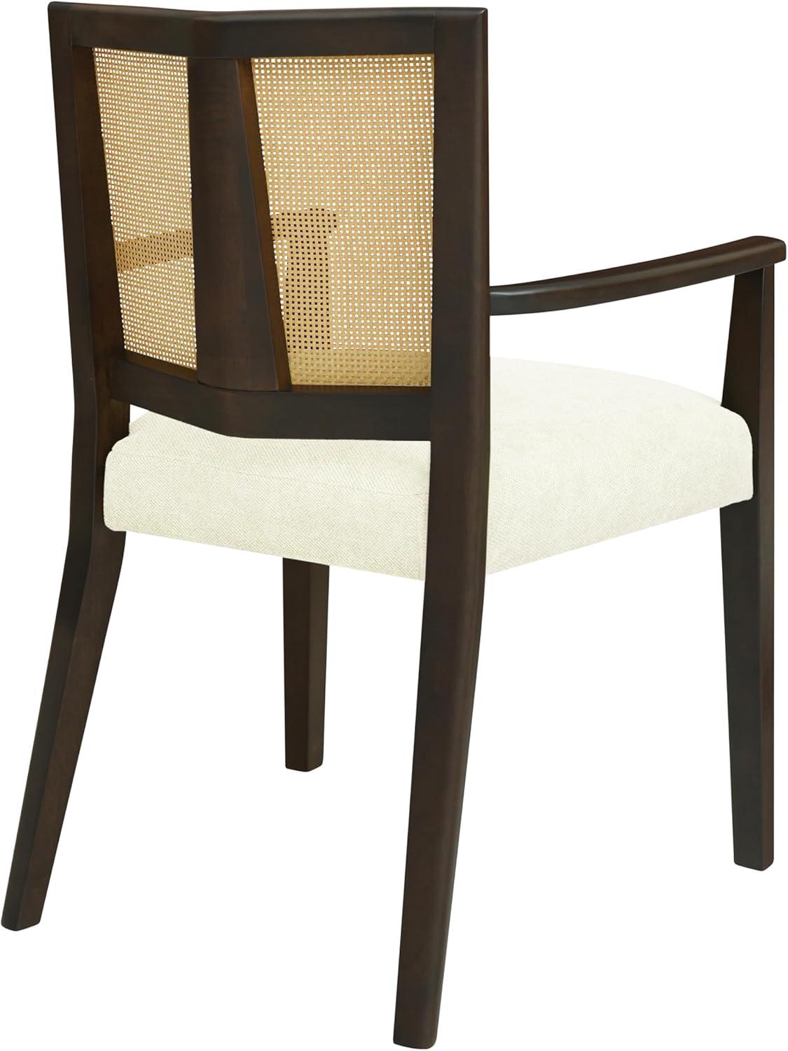 image:imageChristopher Knight Home Oliviel Dining Chair Set of 2 Upholstered Fabric Armchairs Farmhouse Accent Dining Chairs Comfy Seating Kitchen Side Chair Set Wood Rattan Backrest Light AshBeigeDark Brownbeige