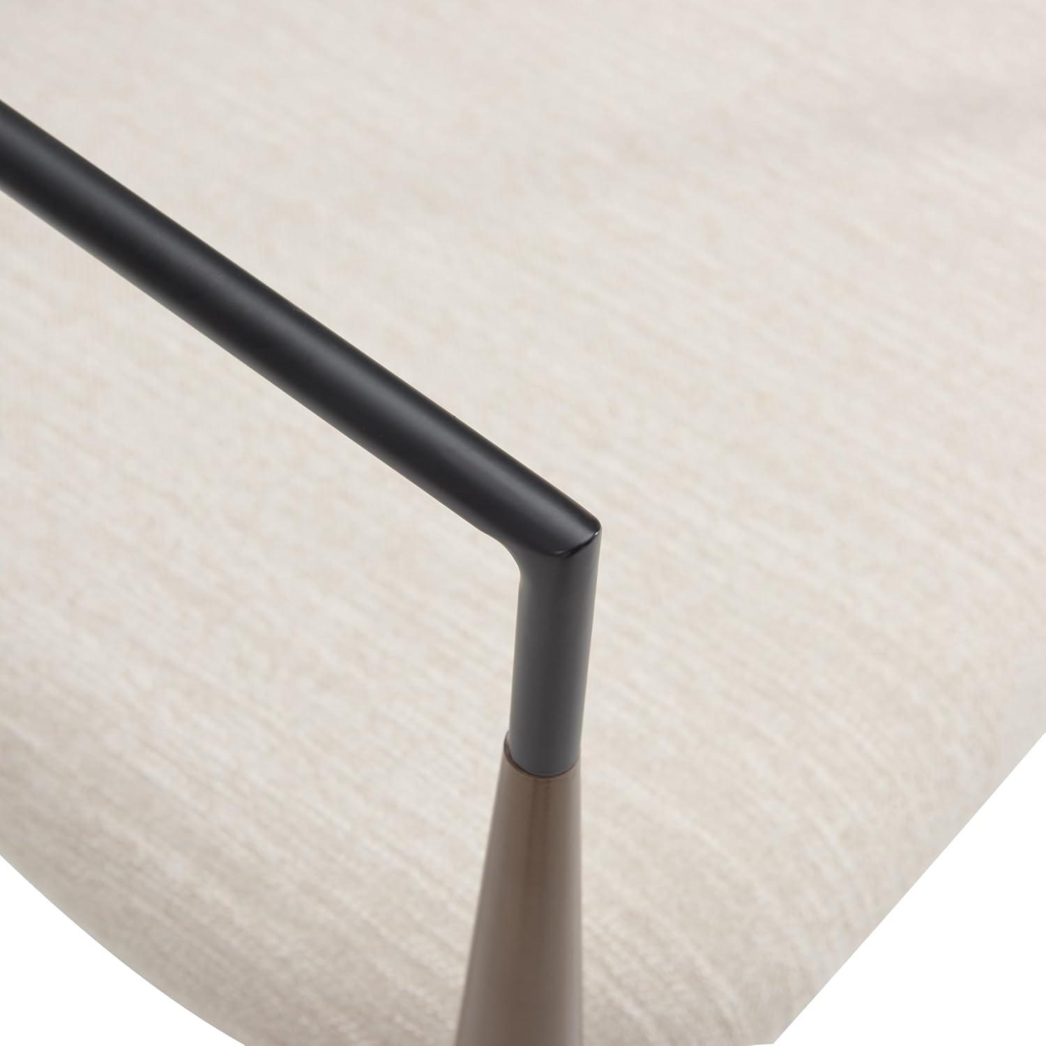 image:imageChristopher Knight Home Set of 2 Jetson Modern Curved Open Backrest Fabric Upholstered Dining Chairs Side Chair for Dining RoomKitchen Iron Toothpick Frame Golden Amrest White BeigeGoldBeigeblack