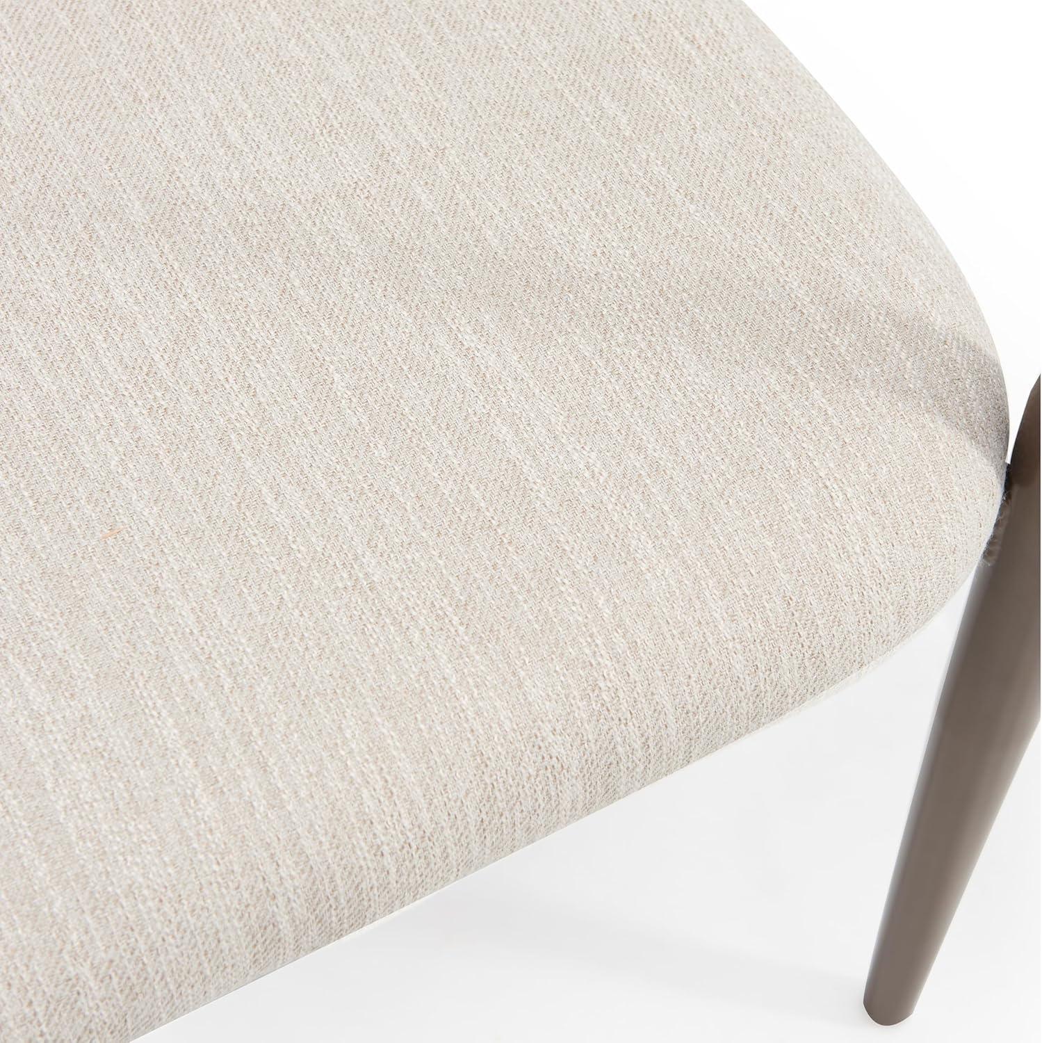 image:imageChristopher Knight Home Set of 2 Jetson Modern Curved Open Backrest Fabric Upholstered Dining Chairs Side Chair for Dining RoomKitchen Iron Toothpick Frame Golden Amrest White BeigeGoldBeigeblack