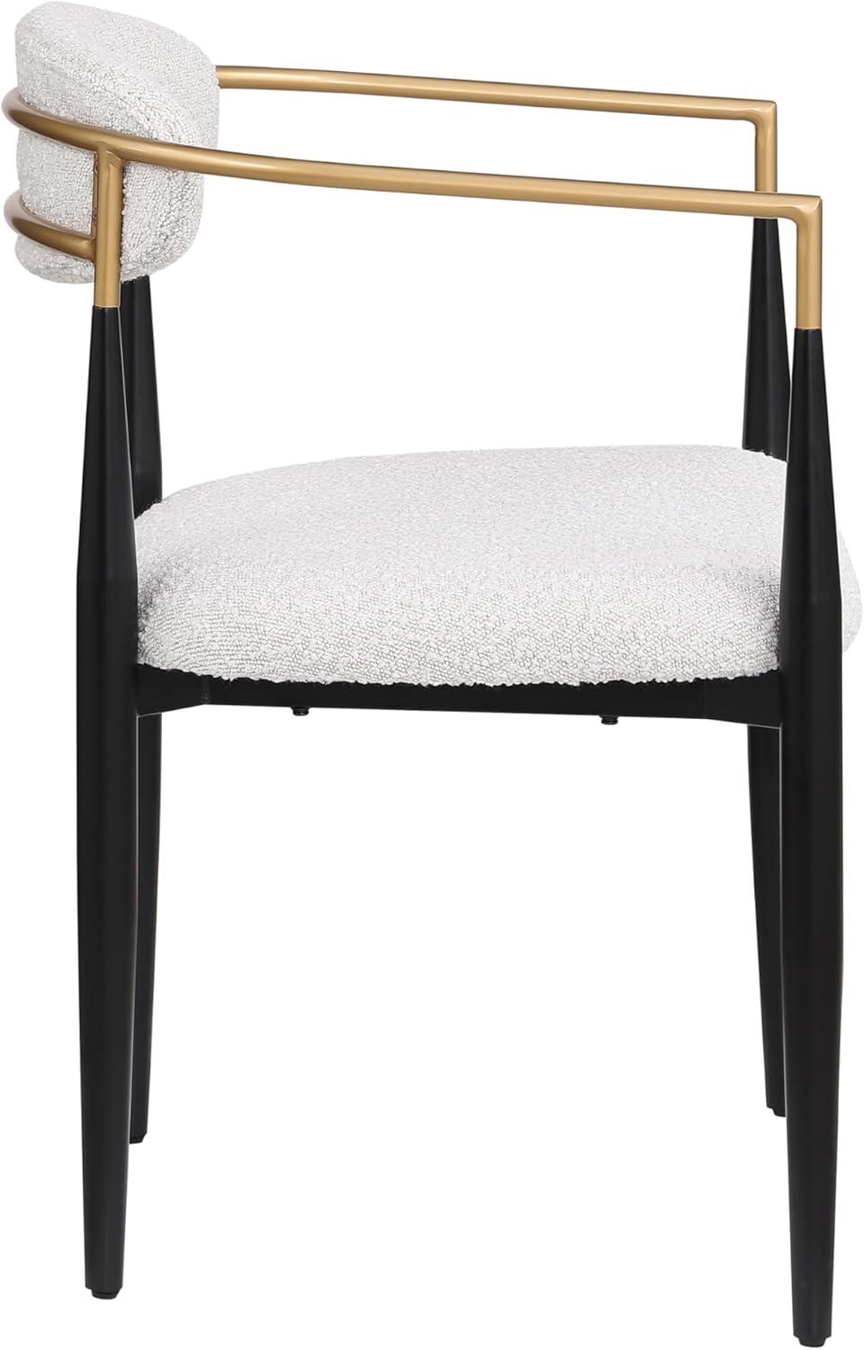 image:imageChristopher Knight Home Set of 2 Modern Boucle Fabric Upholstered Dining Chair Stylish Designed Kitchen Armchairs Metal Frame Soft Padded Seating and Curved Backest BeigeBlackGold