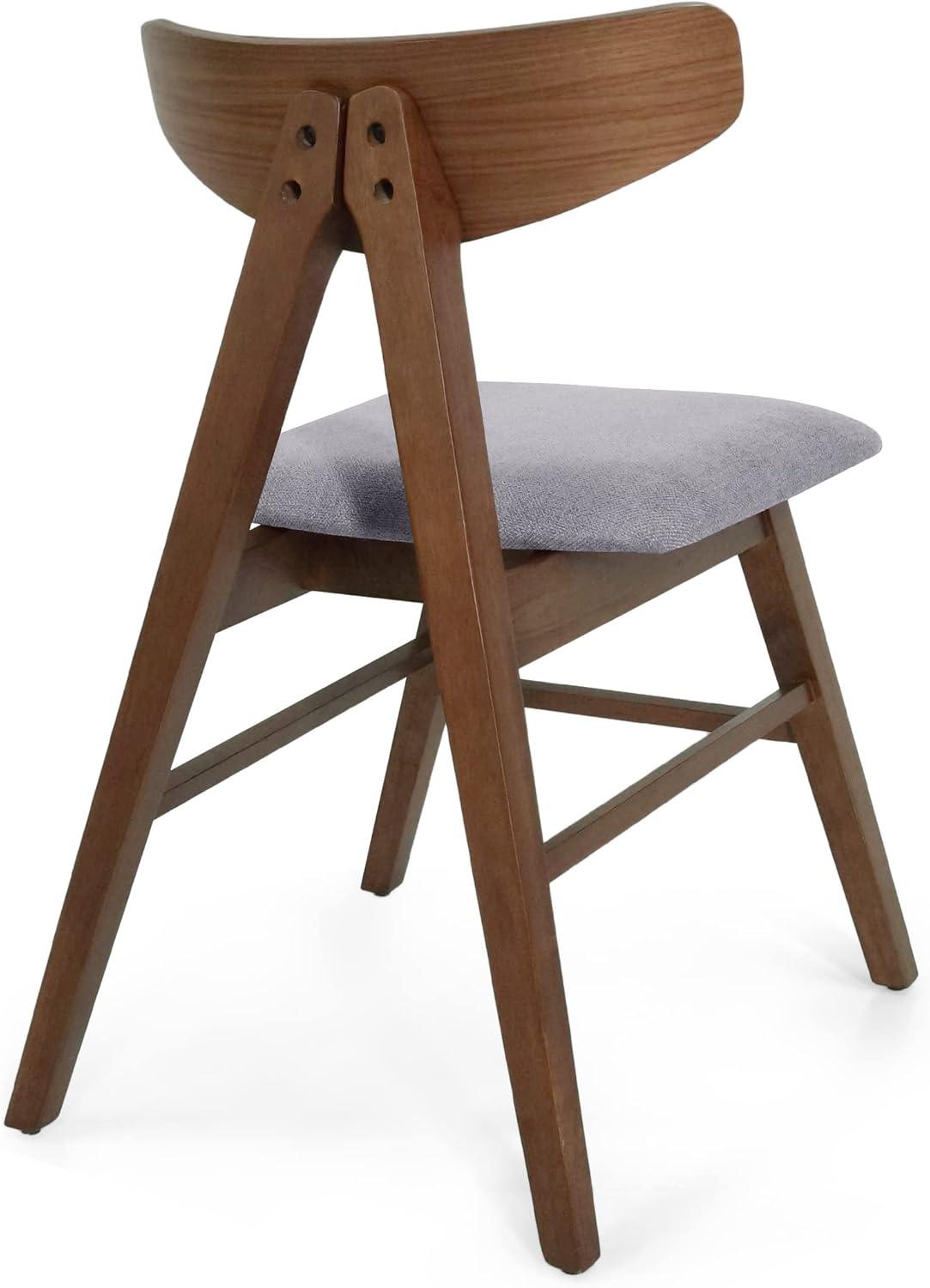 image:imageChristopher Knight Home Stocker Upholstered Dining Chairs Light BeigeWalnut Set of 2Dark Gray Walnut