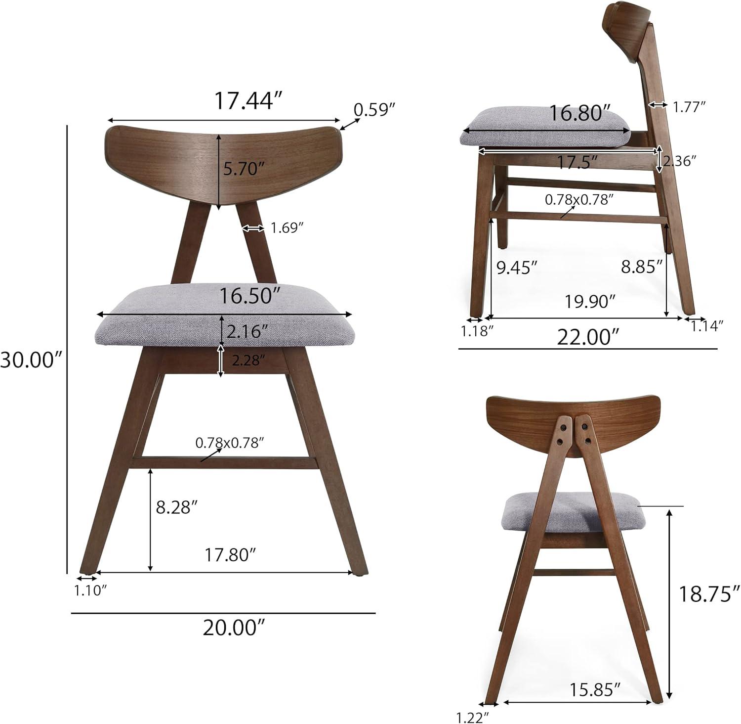 image:imageChristopher Knight Home Stocker Upholstered Dining Chairs Light BeigeWalnut Set of 2Dark Gray Walnut