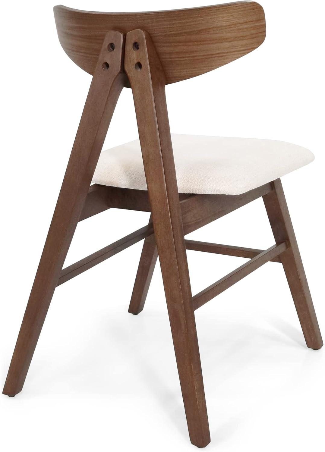 image:imageChristopher Knight Home Stocker Upholstered Dining Chairs Light BeigeWalnut Set of 2Light Beige Walnut
