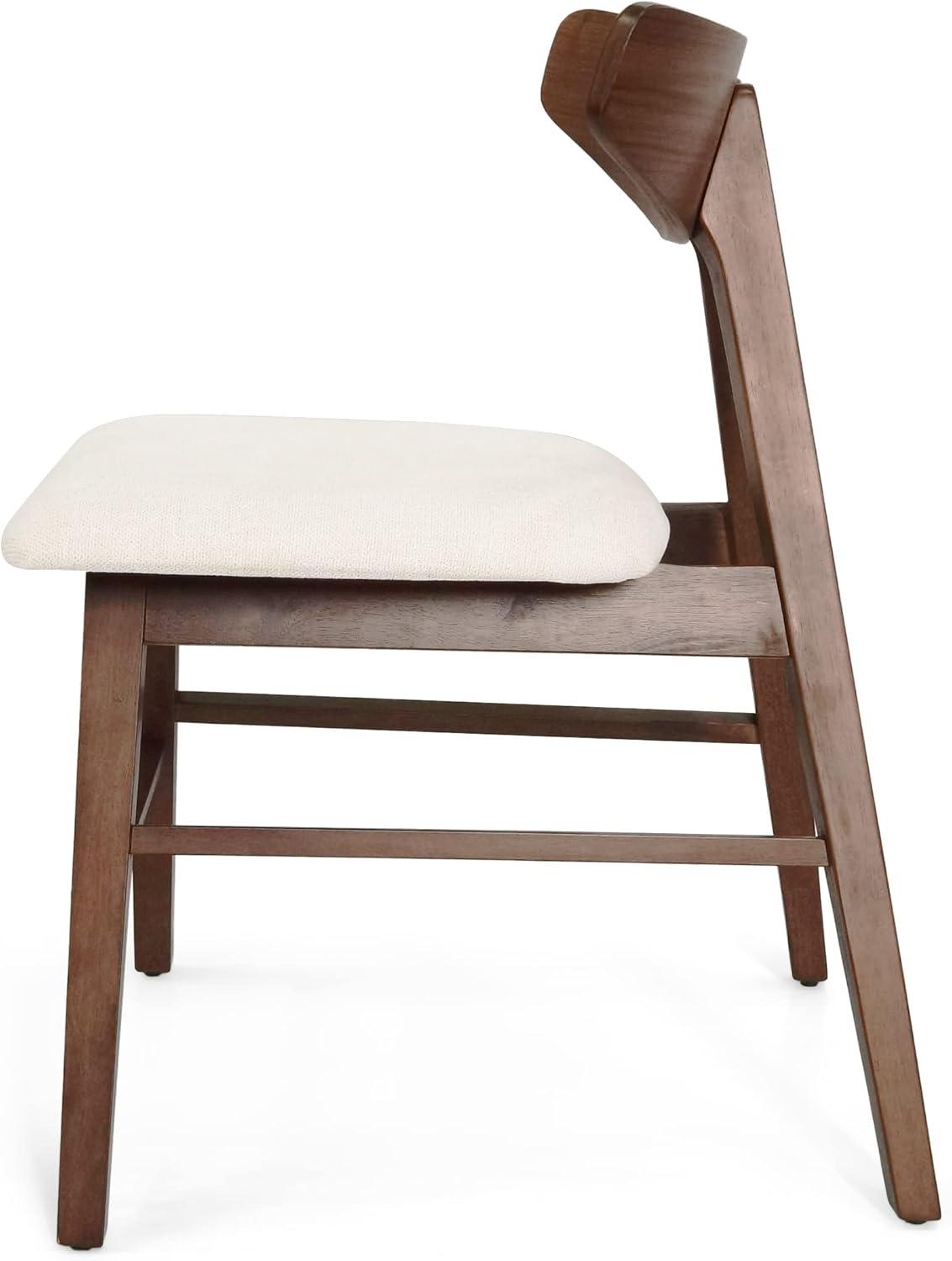 image:imageChristopher Knight Home Stocker Upholstered Dining Chairs Light BeigeWalnut Set of 2Light Beige Walnut