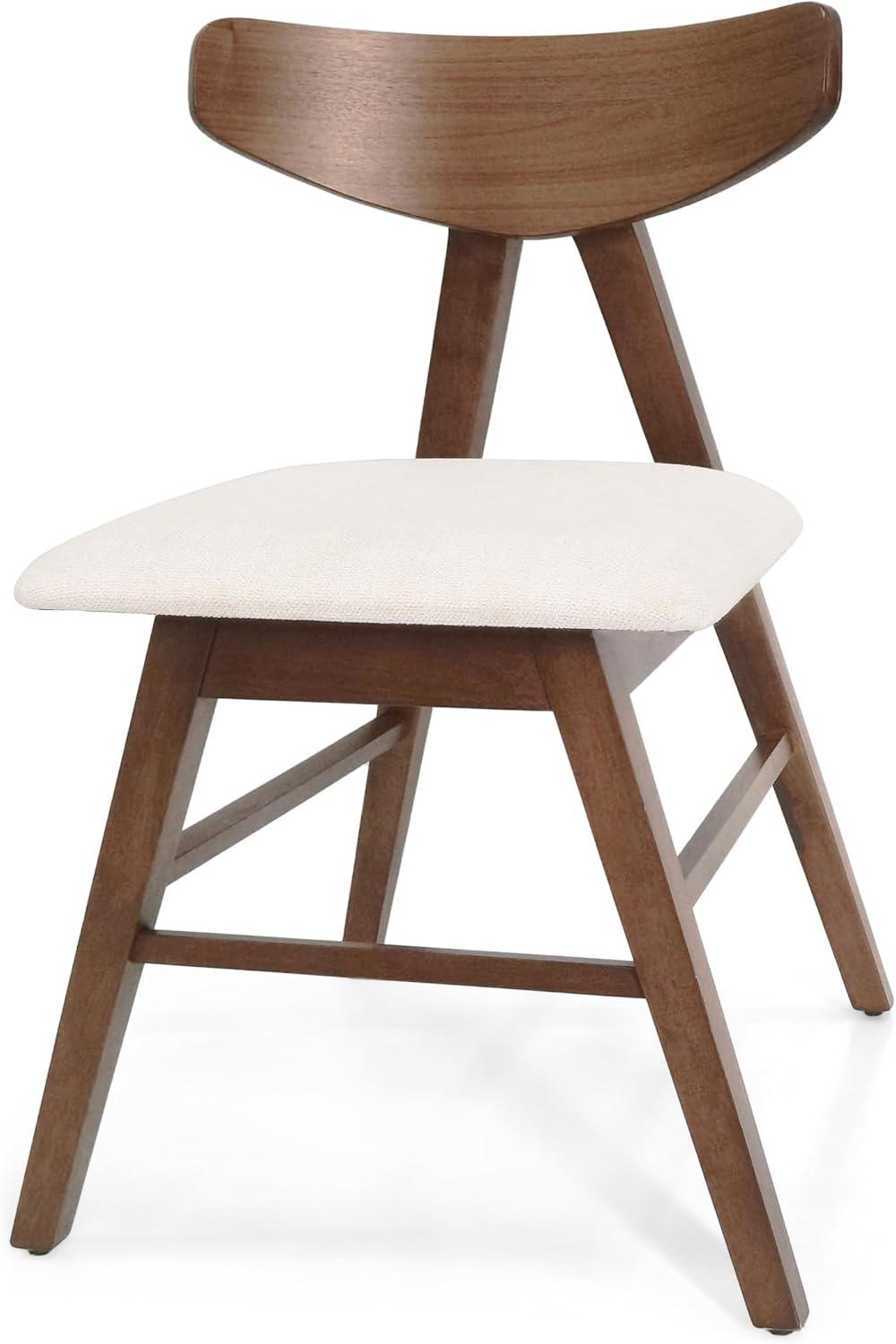 image:imageChristopher Knight Home Stocker Upholstered Dining Chairs Light BeigeWalnut Set of 2Light Beige Walnut