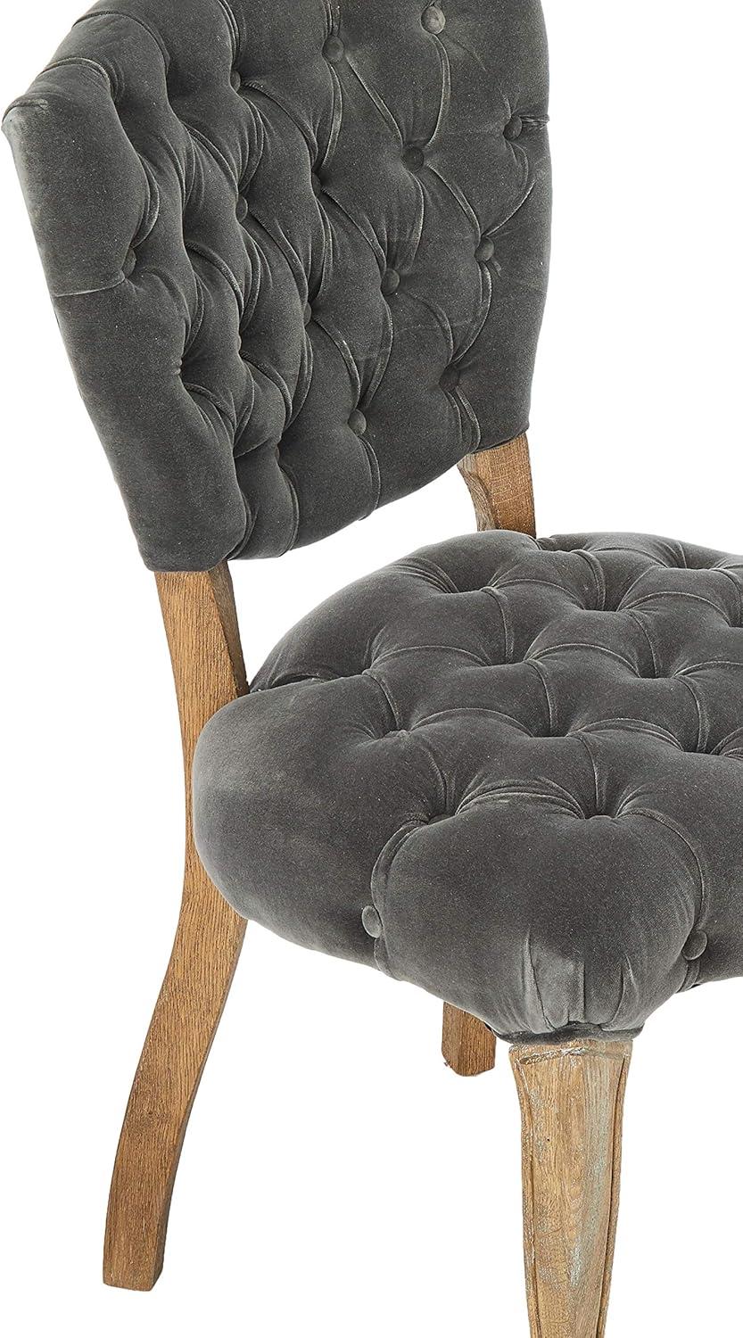 image:imageGDFStudio Christopher Knight Home Bates Tufted Fabric Dining Chairs 2Pcs Set Charcoal