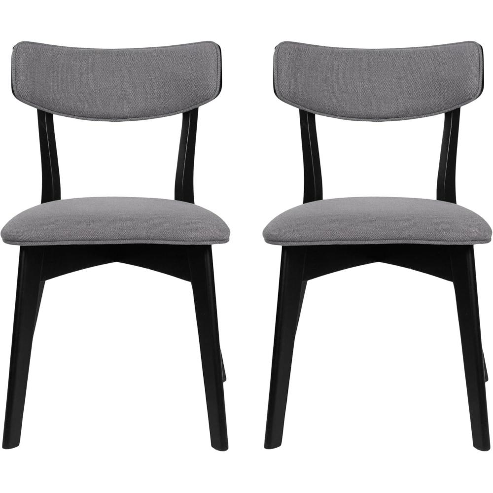image:imageChazz Upholstered Dining Chairs Light BeigeMatte Black Set of 2Chaz dark GrayMatte Black