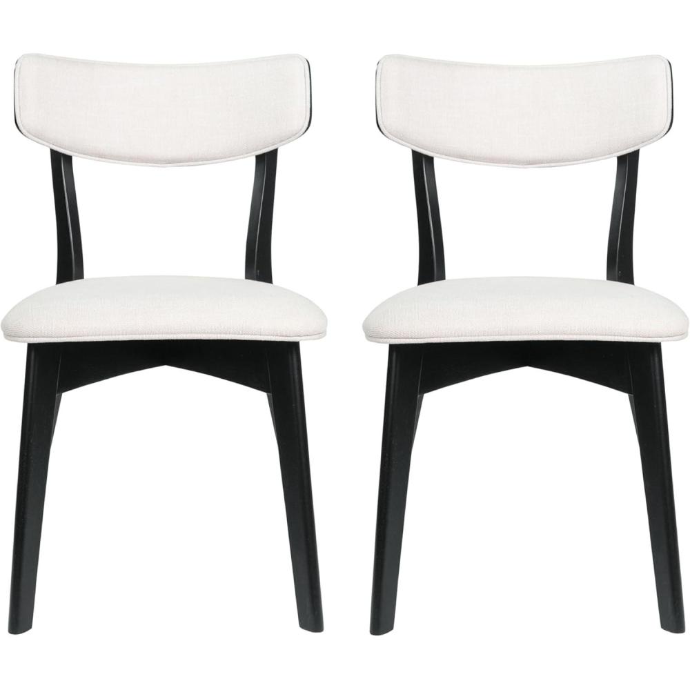 image:imageChazz Upholstered Dining Chairs Light BeigeMatte Black Set of 2Chaz light BeigeMatte Black