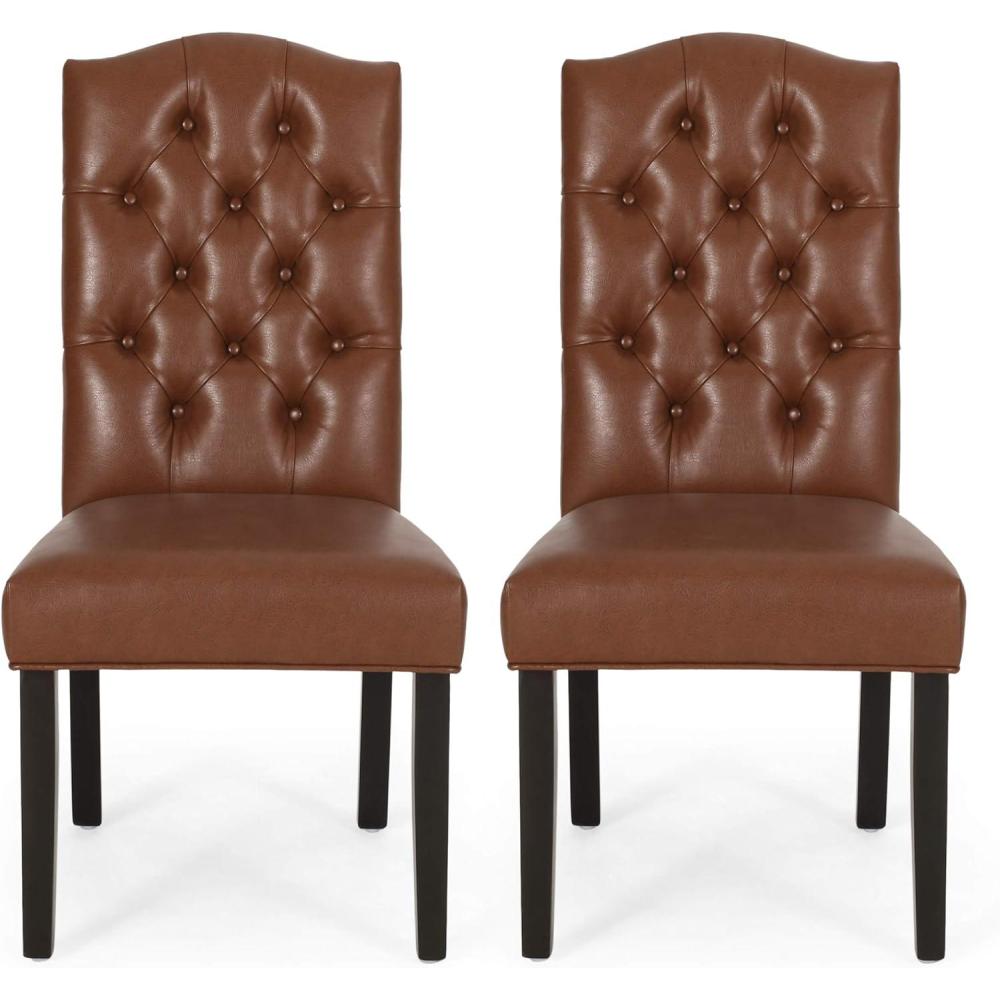 image:imageChristopher Knight Home Harriet Dining Chair Sets Dark BrownCognac Brown  Dark Brown
