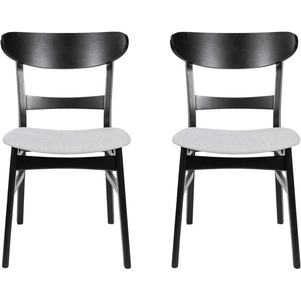 image:imageChristopher Knight Home Idalia Upholstered Dining Chairs Light GrayMatte Black Set of 2Light Beige Matte Black