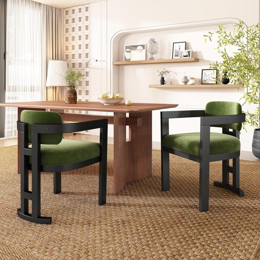image:imageChristopher Knight Home Loftia Upholstery Seating Kitchen Chair Curved Backrest Accent Dining Chair Wood Frame Armchair Dining Chairs Set of 2 Fabric Dining Chairs for Restaurant Cafeteria YellowGreen