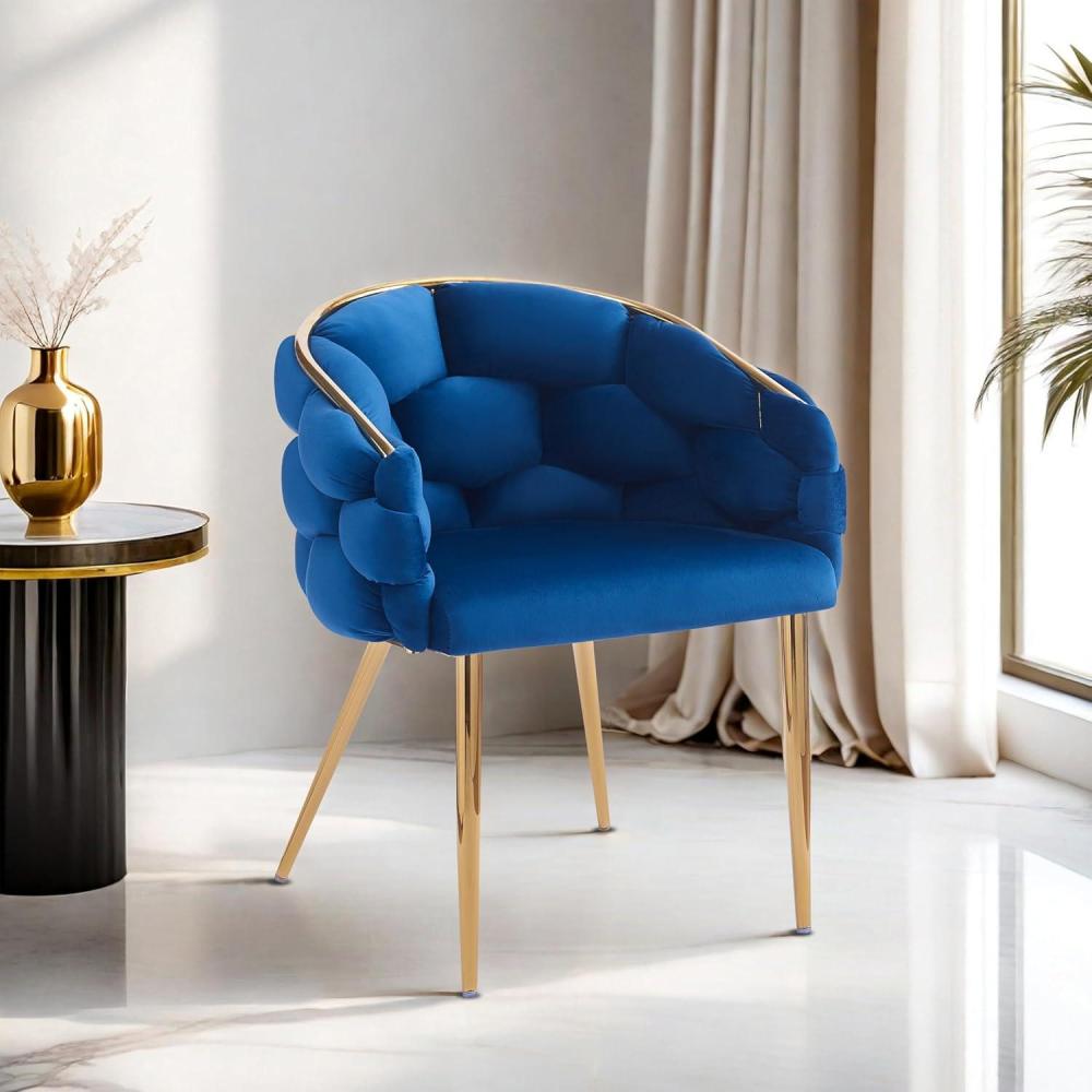 image:imageChristopher Knight Home Middlemist Barrel Accent Chair Luxury Velvet Armchair Modern Upholstered Chair with Gold Legs Knitting Process for Living Room Home Rest Home Office BlueBlue