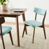 Chazz Upholstered Dining Chairs- Light Beige/Matte Black (Set of 2)(Abriell mint / Natural Walnut)