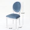 Christopher Knight Home Camille Traditional Velvet Dining Chairs, 2-Pcs Set, Navy Blue / Gloss Black(Icy Blue / Gloss White)