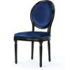 Christopher Knight Home Camille Traditional Velvet Dining Chairs, 2-Pcs Set, Navy Blue / Gloss Black(Navy Blue / Gloss Black)
