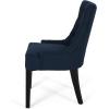 Christopher Knight Home Cheney Dining Chair, Textile, Navy Blue + Dark Brown