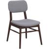 Christopher Knight Home Colette Fabric with Walnut Finish Dining Chairs, 2-Pcs Set, Light Grey / Walnut