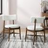 Christopher Knight Home Ebany Dining Chairs Set of 2, Boucle Kitchen Chair, Upholstered Curved Backrest Accent Chair, Rubberwood X Shaped Frame, Dining Room Chair for Cafeteria Home, Beige+Black(Beige+brown)