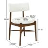 Christopher Knight Home Ebany Dining Chairs Set of 2, Boucle Kitchen Chair, Upholstered Curved Backrest Accent Chair, Rubberwood X Shaped Frame, Dining Room Chair for Cafeteria Home, Beige+Black(Beige+brown)