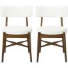 Christopher Knight Home Ebany Dining Chairs Set of 2, Boucle Kitchen Chair, Upholstered Curved Backrest Accent Chair, Rubberwood X Shaped Frame, Dining Room Chair for Cafeteria Home, Beige+Black(Beige+brown)