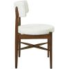 Christopher Knight Home Ebany Dining Chairs Set of 2, Boucle Kitchen Chair, Upholstered Curved Backrest Accent Chair, Rubberwood X Shaped Frame, Dining Room Chair for Cafeteria Home, Beige+Black(Beige+brown)
