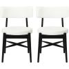 Christopher Knight Home Ebany Dining Chairs Set of 2, Boucle Kitchen Chair, Upholstered Curved Backrest Accent Chair, Rubberwood X Shaped Frame, Dining Room Chair for Cafeteria Home, Beige+Black(Beige+black)