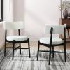 Christopher Knight Home Ebany Dining Chairs Set of 2, Boucle Kitchen Chair, Upholstered Curved Backrest Accent Chair, Rubberwood X Shaped Frame, Dining Room Chair for Cafeteria Home, Beige+Black(Beige+black)