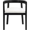 Christopher Knight Home Elev Set of 2 Fabric Upholstered Dining Chairs, Living Room Barrel Accent Chair Set, Round Backrest Dining Room Chair, Kitchen Island Extra Seat, Cream+Black