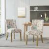 Christopher Knight Home Frances Dining Chair, 19.75 “W x 24.75 “D x 35 “H, Beige and Blue Floral + Natural Brown