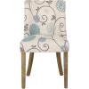 Christopher Knight Home Frances Dining Chair, 19.75 “W x 24.75 “D x 35 “H, Beige and Blue Floral + Natural Brown, Set of 4(Floral + Natural Brown/Set of 4)