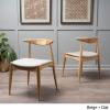 Christopher Knight Home Francie Fabric with Oak Finish Dining Chairs, 2-Pcs Set, Grey / Oak(Beige)