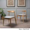 Christopher Knight Home Francie Fabric with Oak Finish Dining Chairs, 2-Pcs Set, Grey / Oak(Grey / Oak)