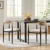 Christopher Knight Home Gertru Dining Chairs Set of 2, Stylish Upholstered Dining Room Chairs, Fabric Kitchen Chair with Gold Black Accent Iron Frame, Elegant Toothpick Design, Beige